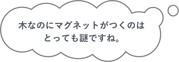 木なのにマグネットがつくのはとっても謎ですね。