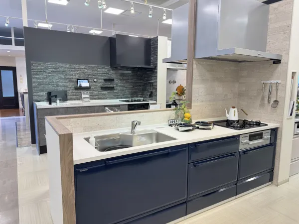 キッチン エーデル I型（壁付け）レイアウト ダークブルー