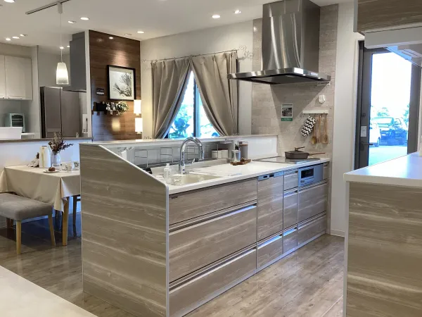 グレーのキッチン収納 90cm幅グレースタイルステンレス天板キッチン収納