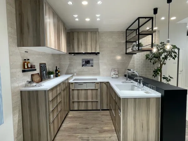 キッチン レミュー U字型レイアウト グレイッシュマロニエ SK1503の