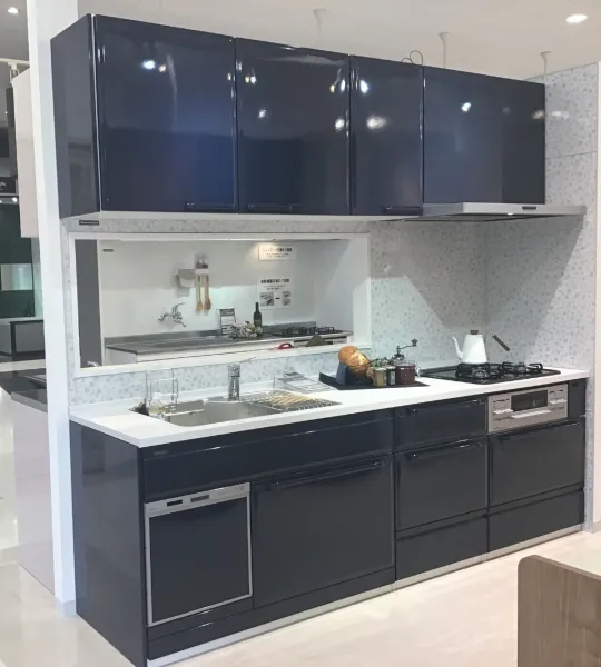 キッチン エーデル I型（壁付け）レイアウト ダークブルー SK3044の