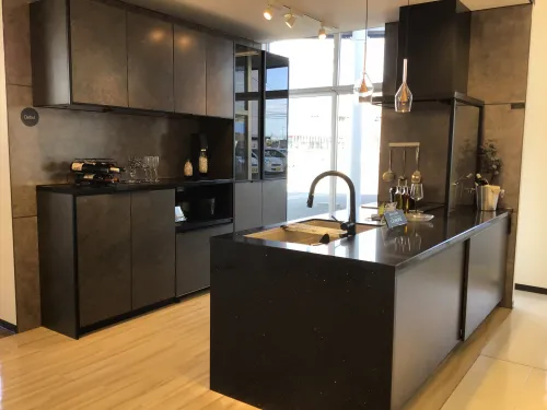 ■SJ842IB/モデルルーム展示品/Takara standard/タカラスタンダード/40万/システム収納棚/リフォーム/食器棚/グレー＆ベージュ系木目/天然 タカラスタンダード 展示品の通販