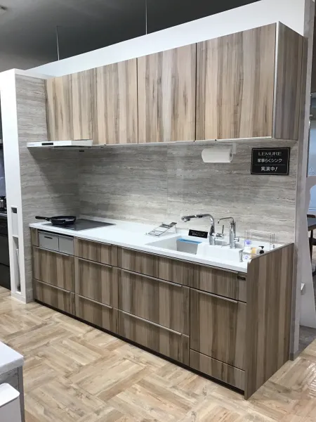 キッチン レミュー I型（壁付け）レイアウト グレイッシュマロニエ
