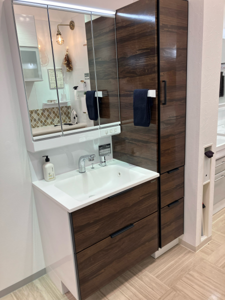 洗面台（洗面所） ファミーユ 間口75cm チェスナットミディアム（25年8