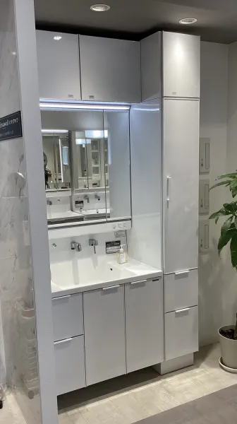 洗面台（洗面所） ファミーユ 間口90cm ホワイト SU1146の展示品