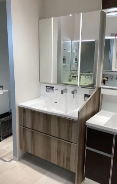 地中海 台の上の鉢 家計洗面台 アメリカ式