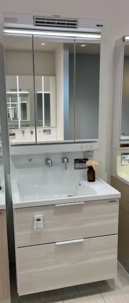 洗面台（洗面所） ファミーユ 間口75cm ホワイトアッシュ（25年8