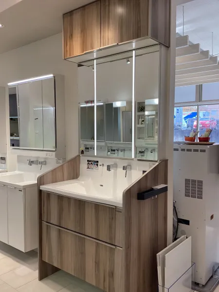 洗面台（洗面所） エリーナ 間口90cm グレイッシュマロニエ SU1558の