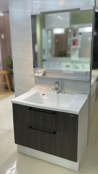 洗面台（洗面所） リジャスト 間口90cm オークダークブラウン SU2096の