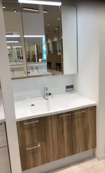 洗面台（洗面所） リジャスト 間口100cm ヒッコリーナチュラル SU3667