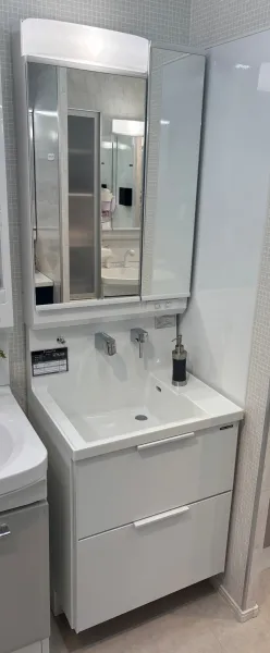 洗面台（洗面所） ファミーユ 間口60cm ホワイト SU3680の展示品（倉敷