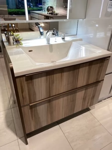 洗面台（洗面所） エリーナ 間口90cm グレイッシュマロニエ