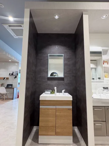 C47◆未使用◆展示品◆洗面化粧台◆タカラスタンダード◆大理石◆KVK◆タオルハンガー付◆シャワー水栓◆リフォーム最適 洗面化粧台 展示品の通販