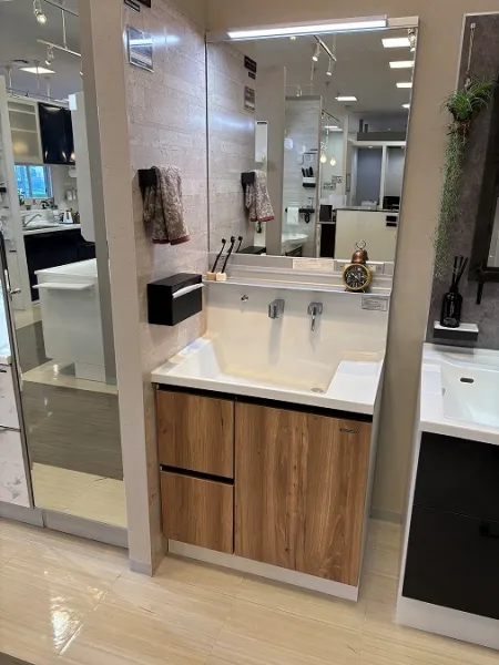 洗面台（洗面所） リジャスト 間口75cm ヒッコリーミディアム SU3656の