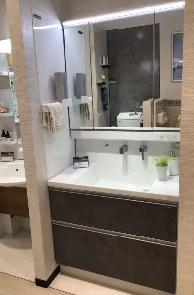 洗面台（洗面所） リジャスト 間口90cm ディープグレー SU2132の展示品