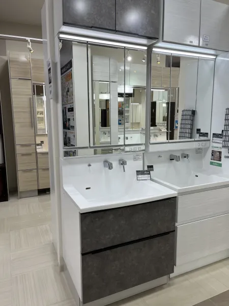 洗面台（洗面所） エリーナ 間口75cm コンクリートダーク SU2171の展示