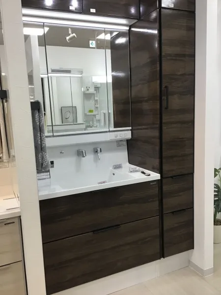 洗面台（洗面所） ファミーユ 間口120cm チェスナットミディアム（25年