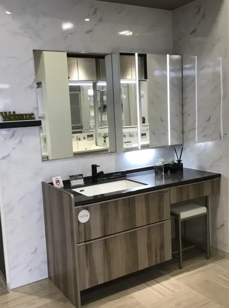 【展示品・未使用】フィンランド製 洗面台 洗面台（洗面所） エリーナ 間口150cm グレイッシュマロニエ