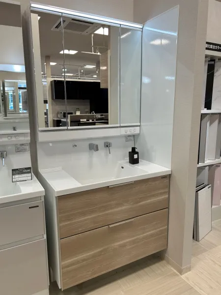 洗面台（洗面所） ファミーユ 間口90cm グレージュアッシュ（25