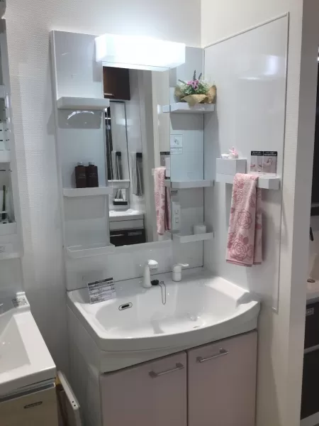 3YSC2893【dawn on deck】ドーンオンデック メンズ スタジャン 洗面台（洗面所） オンディーヌ（デッキ水栓タイプ） 間口75cm ピンク