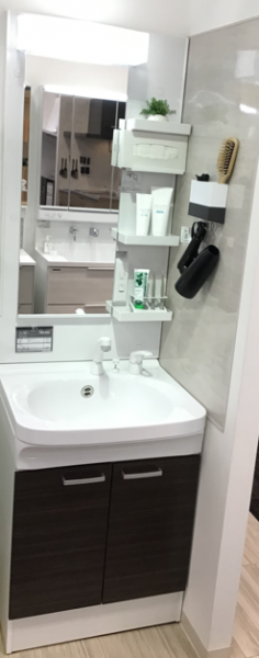 洗面台（洗面所） ウィット 間口75cm ダークブラウン SU3663の展示品