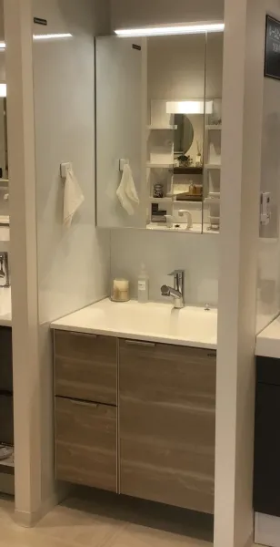 洗面台（洗面所） ファミーユ 間口75cm グレージュアッシュ（25年8月