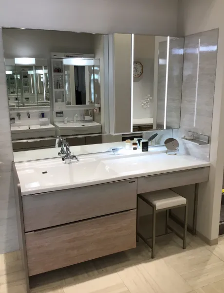 洗面台（洗面所） エリーナ 間口165cm ストーンロゼ SU239の展示品