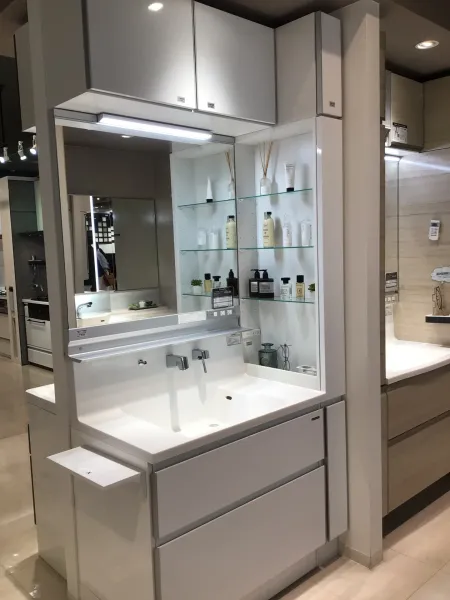 洗面台（洗面所） ファミーユ 間口90cm ホワイト SU1037の展示品