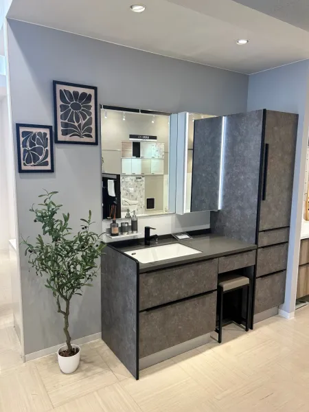 洗面台（洗面所） エリーナ 間口120cm コンクリートダーク SU2310の