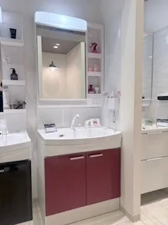 洗面台（洗面所） ウィット 間口75cm レッド SU3723の展示品（松本