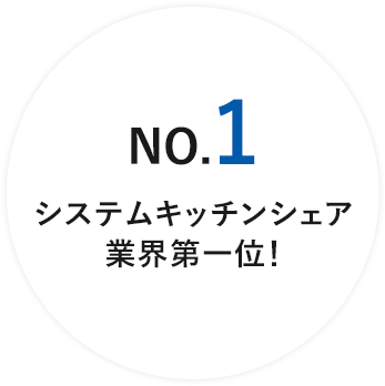 NO.1 システムキッチンシェア業界第一位！