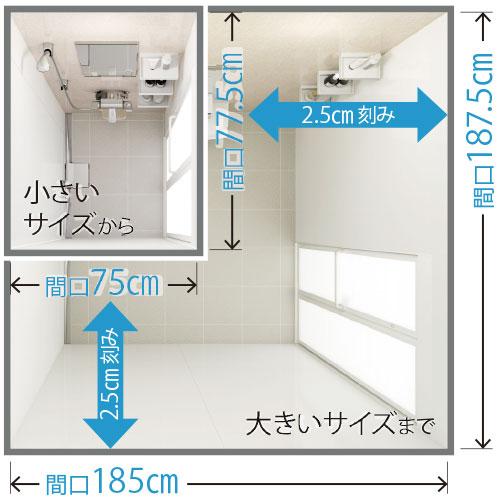 ぴったりサイズシャワーユニット