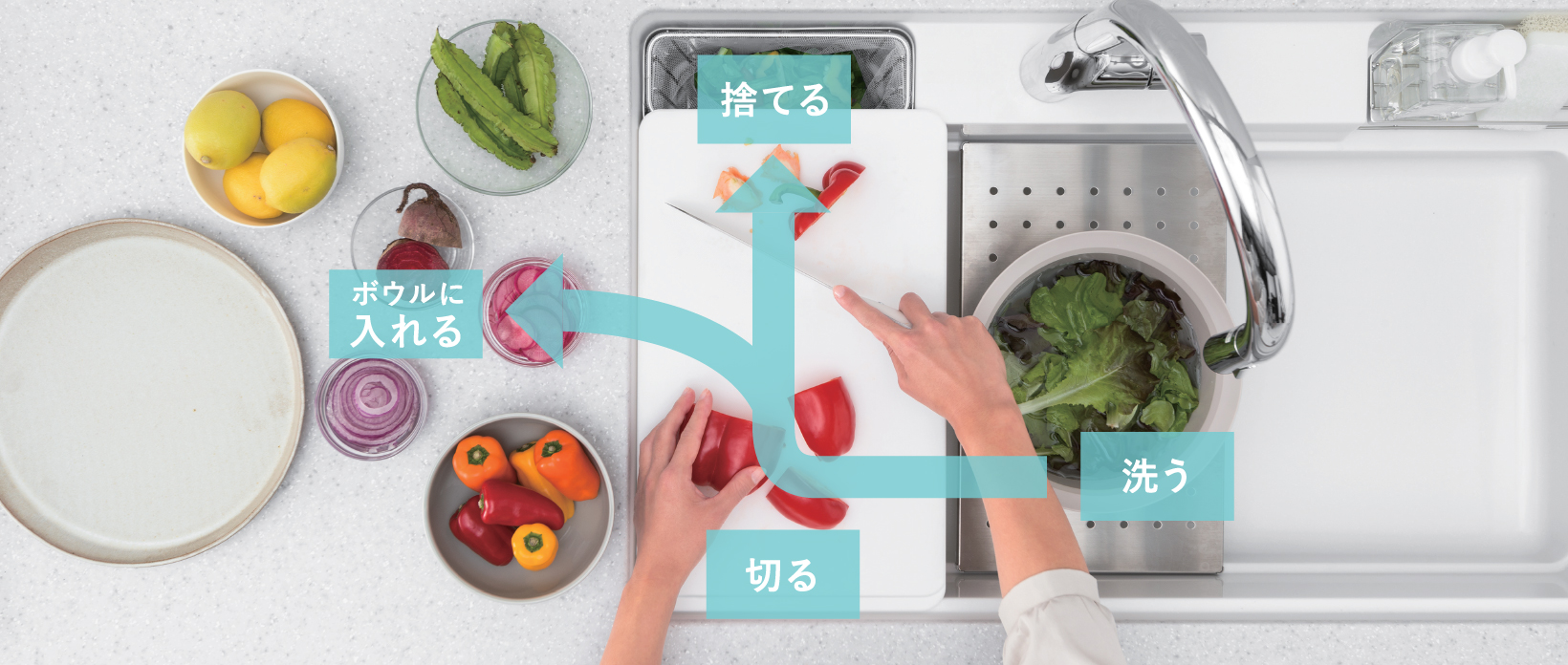 シンクの上が調理スペースに！