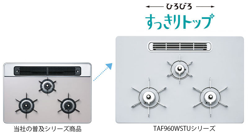 独特の上品 タカラスタンダード ハイパーガラスコートト両面焼グリルテーブルコンロ PA-A95WCH-LT RT