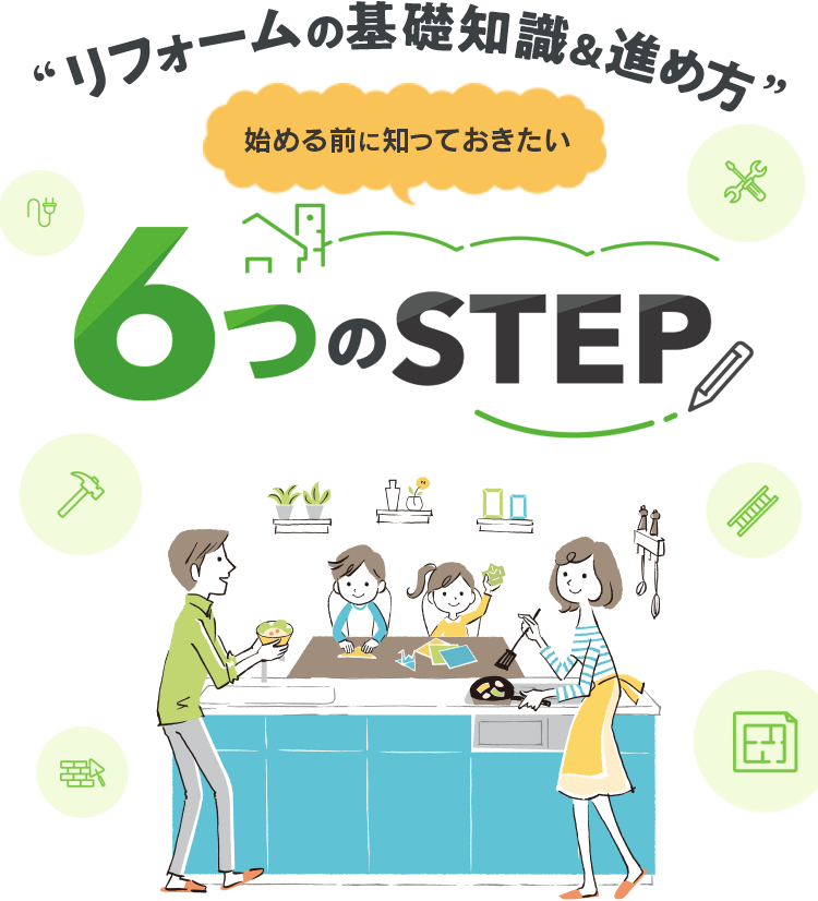 “リフォームの基礎知識＆進め方” 始める前に知っておきたい 6つのSTEP