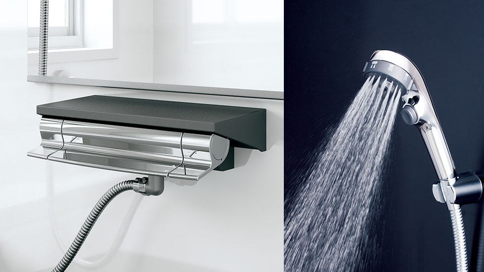 節湯水栓KF9032シリーズとエシャワーWを組み合わせれば、従来型のシャワーヘッドと比べて、年間27,000円おトク