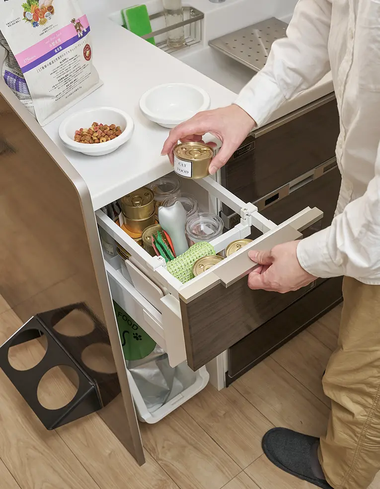 ペット専用コーナーを作れるキッチン