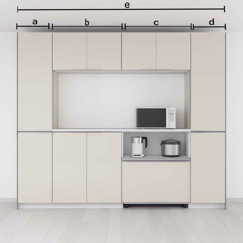 3段引出しトールユニット+収納ワゴン付家電収納ユニット