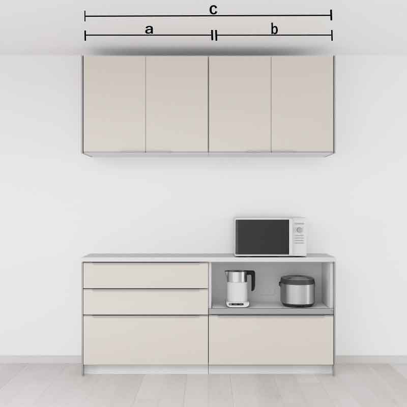 ハイカウンターユニット+収納ワゴン付家電収納ユニット